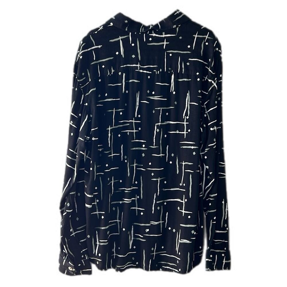 Lyng Abstract Print Blouse L Button Down Shirt - image 2